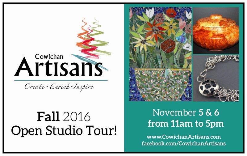 Cowichan Artisans Fall Studio Tour: Kiln Art Glass, Morgan Saddington, Veronica Scott, Cathi Jefferson, Jennifer Lawson, Mary Fox, Coventry Woodworks, Live Edge Design, Cheryl Painter, Heartwood Studio @ Artists Studios - Nov 05, 2016