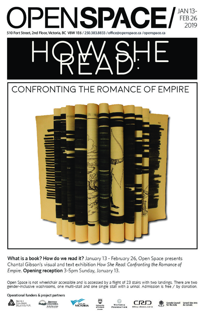 How She Read: Confronting the Romance of Empire: Chantal Gibson  @ Open Space Jan 13 2019 - Jun 15th @ Open Space
