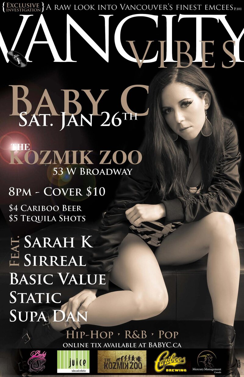 Baby c, Sarah K., Sirreal, Basic Value, Supa Dan, Static @ Kozmik Zoo Jan 26 2013 - May 6th @ Kozmik Zoo