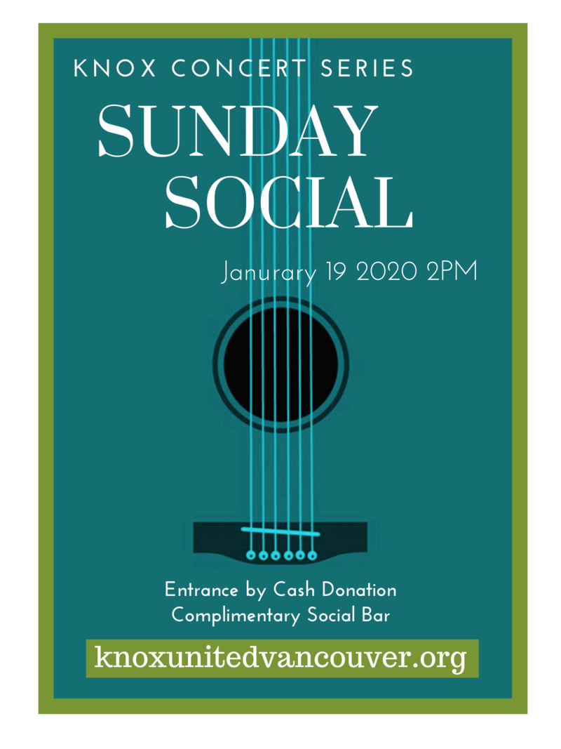 Sunday Social - a concert series: Magdalena How  (voice), Derek Stanyer  (piano) @ Knox United Church - Jan 19, 2020