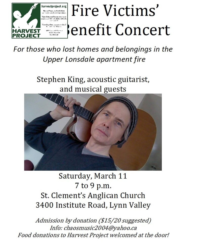 Benefit For Fire Victims: Stephen King @ St. Clement's Church - Mar 11, 2017