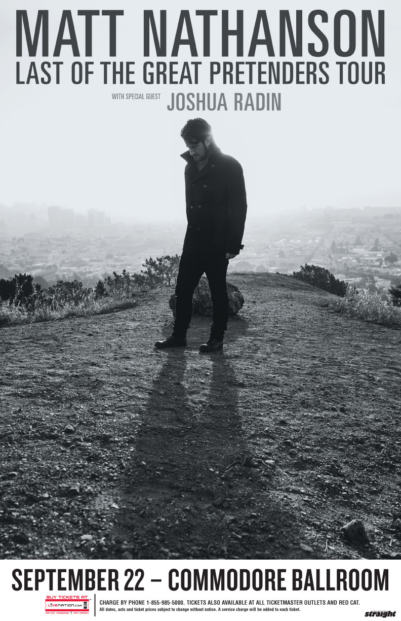 Matt Nathanson, Joshua Radin @ The Commodore Ballroom Sep 22 2013 - May 6th @ The Commodore Ballroom