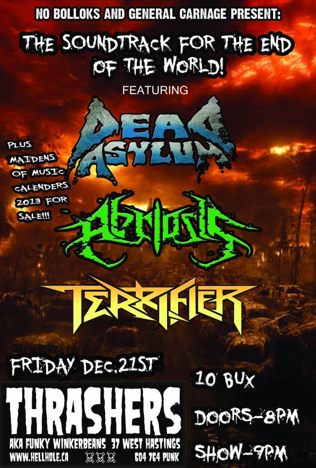 Dead Asylum, Abriosis, Altered Throne @ Funky Winker Beans Dec 21 2012 - May 5th @ Funky Winker Beans