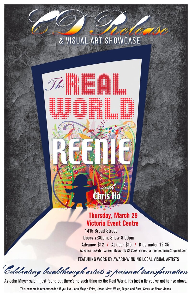 THE REAL WORLD CD RELEASE: REENIE, Chris Ho @ Victoria Event Centre Mar 29 2012 - May 1st @ Victoria Event Centre