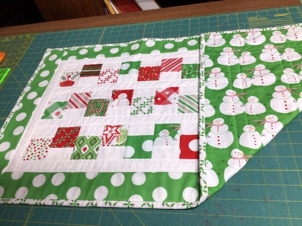 Green Snowman Runner by 
Della Cronkrite