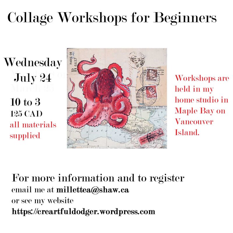 Beginner's Collage Workshop: Wilma Millette @ Creartfuldodger Studio - Jul 24, 2019