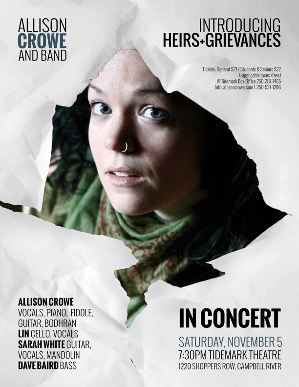 Allison Crowe @ Tidemark Theatre - Nov 05, 2016