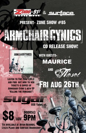 Zone Show 85! Armchair Cynics CD Release Party!!!: Armchair Cynics, Maurice, theset @ Capital Ballroom Aug 26 2005 - Jun 8th @ Capital Ballroom