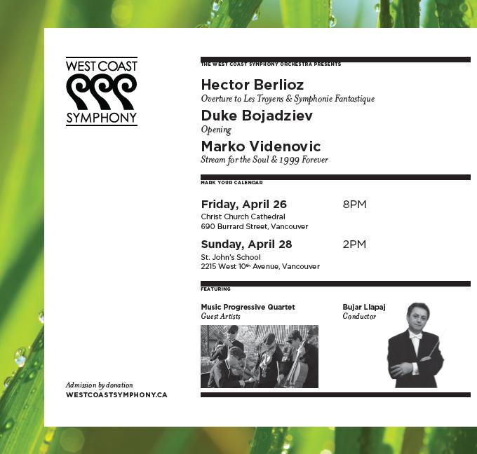 The West Coast Symphony, Music Progressive Quartet @ St John's School Apr 28 2013 - May 10th @ St John's School