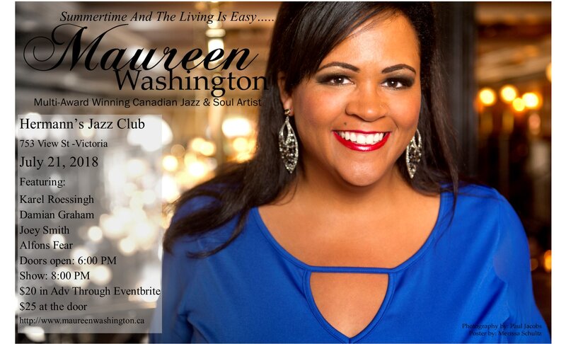 Summertime and The Living is Easy...: Maureen Washington, Karel Roessingh, Joey Smith, Damian Graham, Alfons Fear @ Hermann's Jazz Club Jul 21 2018 - May 23rd @ Hermann's Jazz Club
