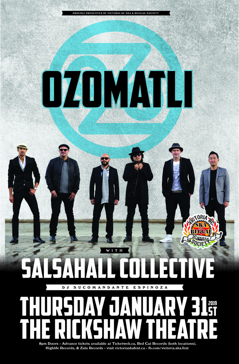 OZOMATLI with special guests Salsahall Collective & DJ SuCommandante Espinoza: Ozomatli, Salshahall Collective, DJ Su Comandante Espinoza @ Rickshaw Theatre Jan 31 2019 - May 6th @ Rickshaw Theatre