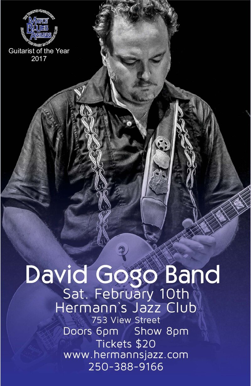 David Gogo @ Hermann's Jazz Club Feb 10 2018 - May 6th @ Hermann's Jazz Club