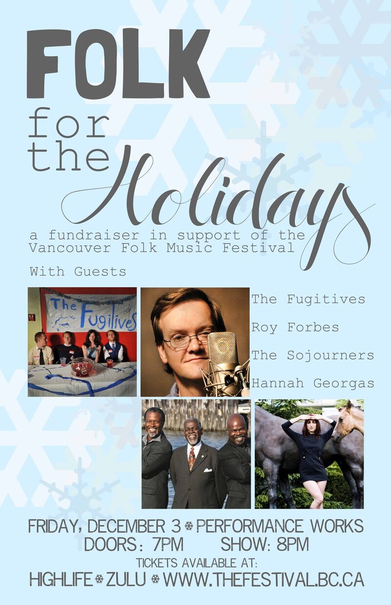 FOLK For The Holidays: Hannah Georgas, The Fugitives, Roy Forbes, The Sojourners @ Performance Works Dec 3 2010 - May 8th @ Performance Works