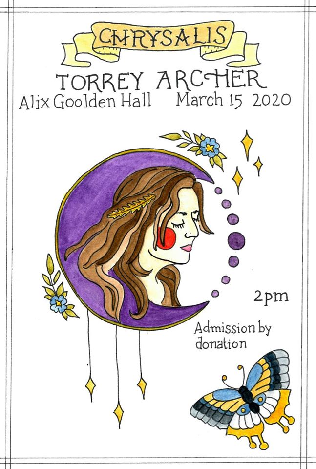 Torrey Archer @ Alix Goolden Performance Hall Mar 15 2020 - Jun 12th @ Alix Goolden Performance Hall