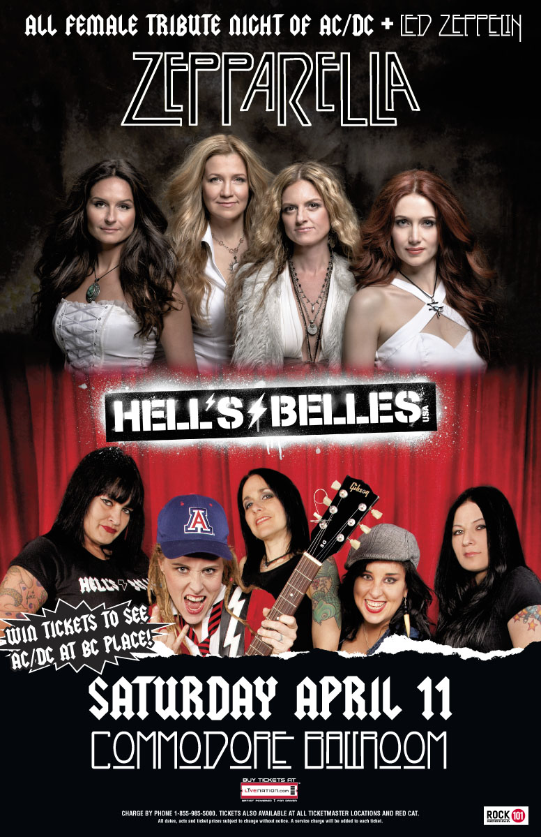Zepparella, Hell's Belles @ The Commodore Ballroom Apr 11 2015 - May 6th @ The Commodore Ballroom