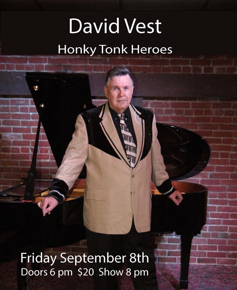 Honky Tonk Heroes: David Vest @ Hermann's Jazz Club Sep 8 2017 - May 24th @ Hermann's Jazz Club