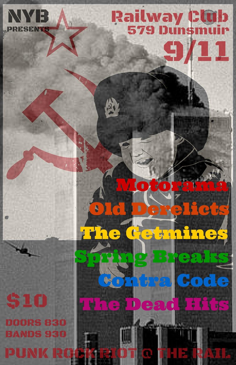 Punk Rock Riot @ The Rail IV: Old Derelicts, Motorama, The Getmines, Spring Breaks, Contra Code, The Dead Hits @ Railway Club Sep 11 2015 - May 7th @ Railway Club