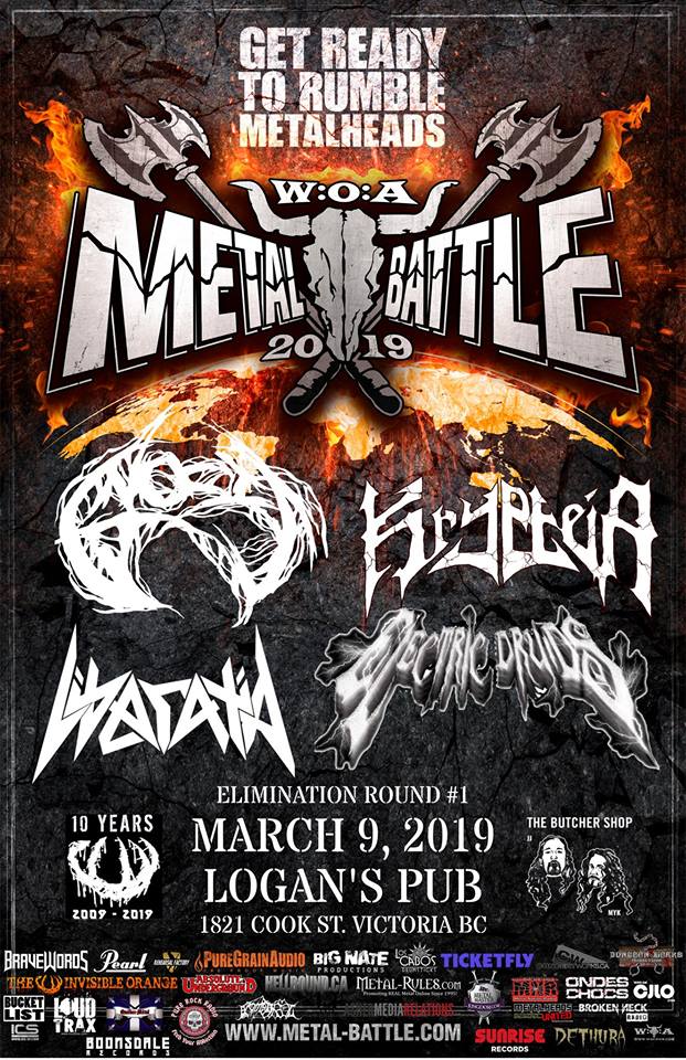 Wacken Metal Battle (Canada): BC, Round 1: Electric Druids, LIBERATIA, Krypteia , Gnosis @ Logan's Pub Mar 9 2019 - May 11th @ Logan's Pub