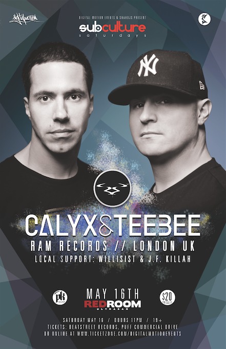 SUBculture Saturday's Feat: CALYX AND TEEBEE, Willisist, J.F. Killah  @ The Red Room May 16 2015 - Jun 19th @ The Red Room