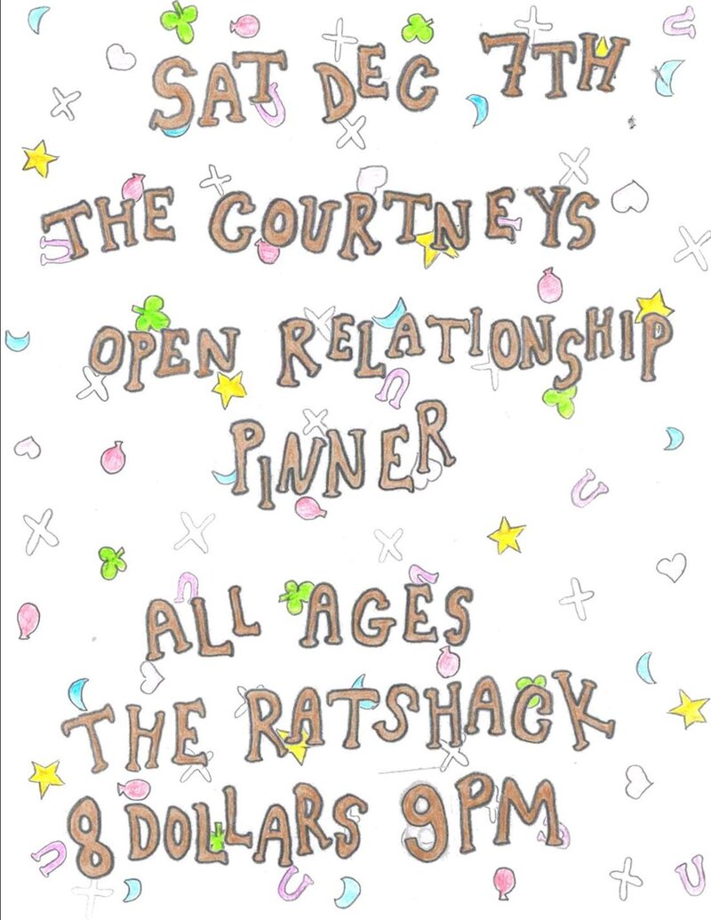 OPEN RELATIONSHIP, The Courtneys, Pinner @ the ratshack Dec 14 2013 - May 6th @ the ratshack