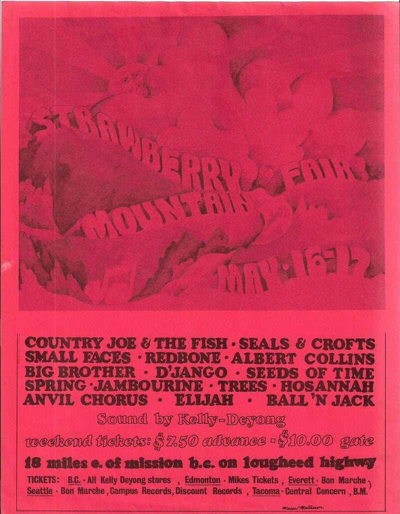 Stawberry Mountain Fair: Anvil Chorus, Seeds Of Time, Jambourine, Redbone, Albert Collins, Big Brother, D'jango @ Lougheed Highway - May 16, 1970