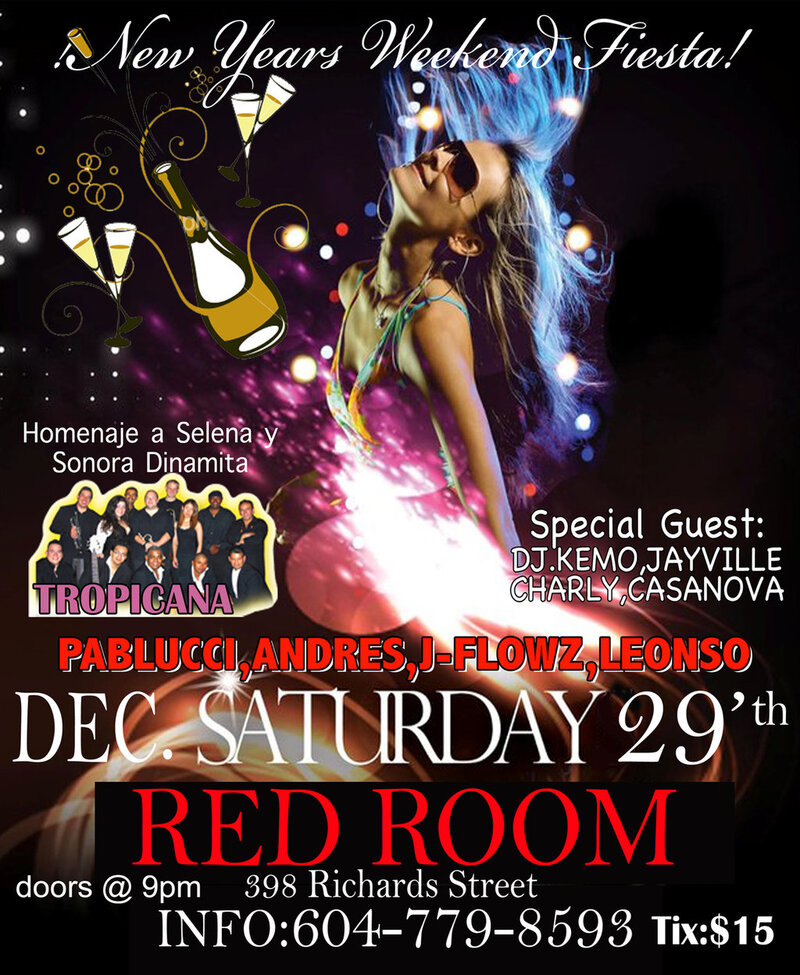NEW YEARS WEEKEND FIESTA! @ The Red Room Dec 29 2012 - Jun 13th @ The Red Room
