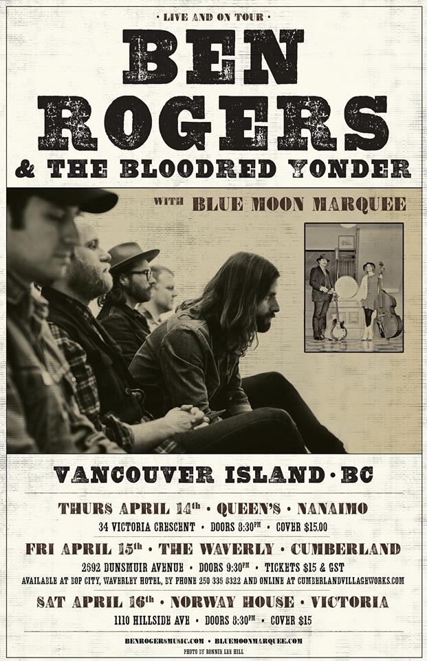 Ben Rogers and the Bloodred Yonder, Blue Moon Marquee @ Vinyl Envy Apr 16 2016 - May 12th @ Vinyl Envy