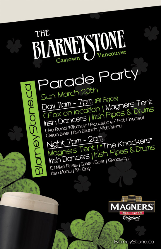 Paddys Day Parade After Party @ Blarney Stone Mar 20 2011 - Jun 19th @ Blarney Stone