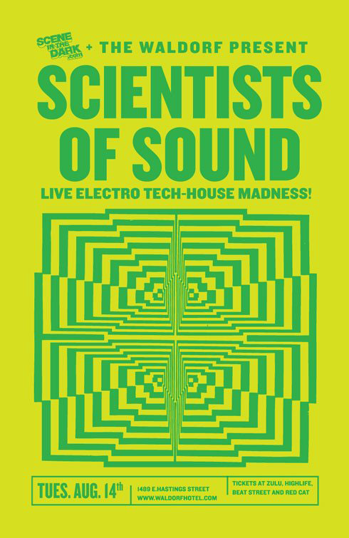 SCENE IN THE DARK and The Waldorf present live Electro madness with Scientists of Sound!: Scientists Of Sound, T. B. A., T. B. A. @ The Waldorf - Aug 14, 2012