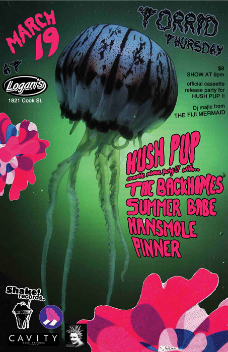 Its a TORRID THURSDAY with: Hush Pup, The Backhomes, Summer Babe, HANSMOLE, Pinner @ Logan's Pub Mar 19 2015 - May 6th @ Logan's Pub