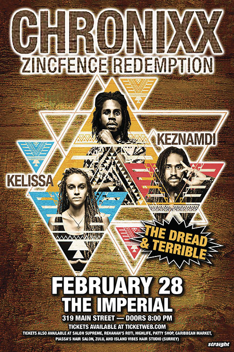 CHRONIXX, ZINCFENCE REDEMPTION, KEZNAMDI & KELISSA @ The Imperial - Feb 28, 2015