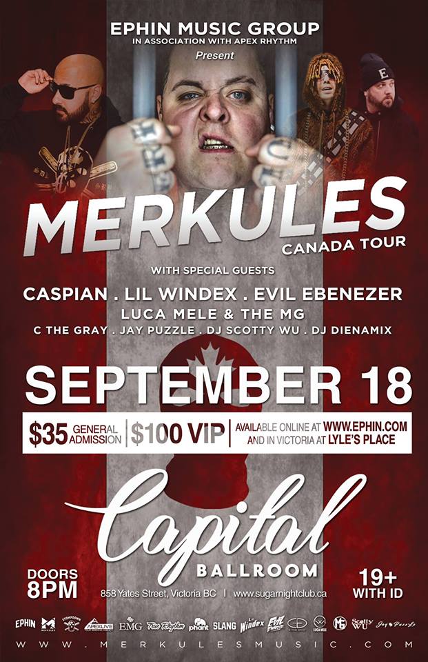MERKULES, Caspian, Evil Ebenezer, Lil Windex @ Capital Ballroom Sep 18 2018 - May 6th @ Capital Ballroom