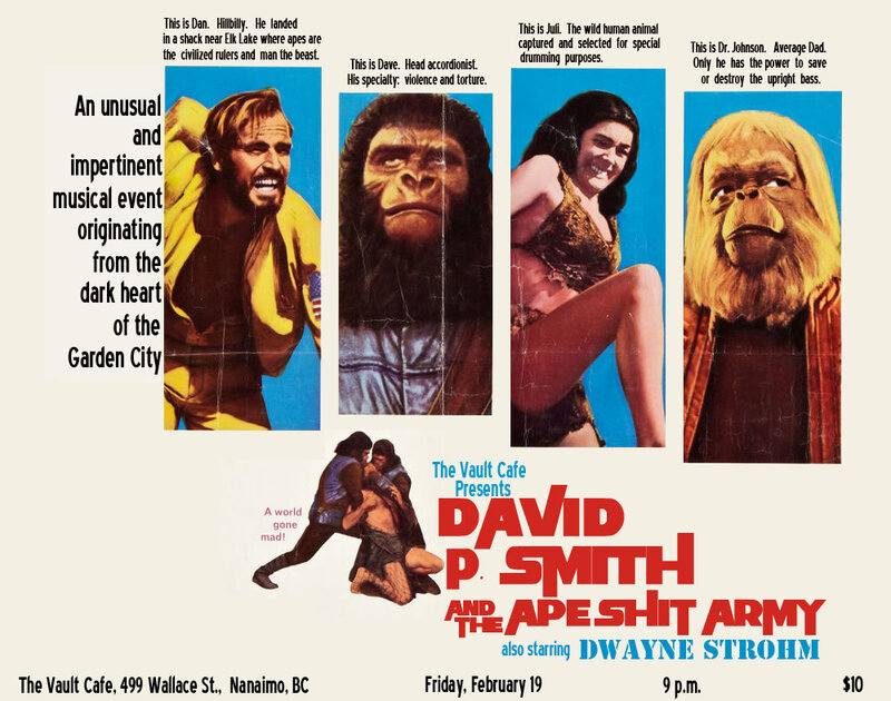 David P. Smith & The Ape Shit Army, Dwayne Strohm @ The Vault Coffee Shop Feb 19 2016 - May 8th @ The Vault Coffee Shop