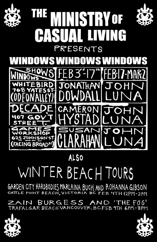 February DOWN TOWN window schedule @  - Feb 01, 2012