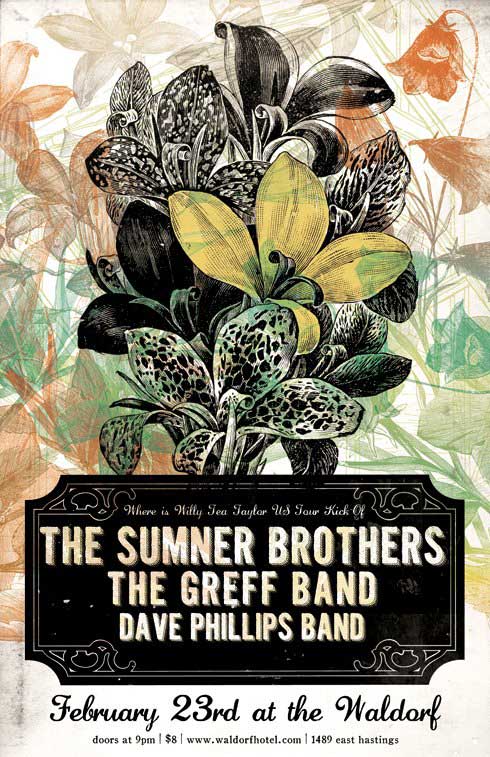 The Sumner Brothers, The Greff Band, Dave Phillips Band @ The Waldorf Feb 23 2012 - May 7th @ The Waldorf