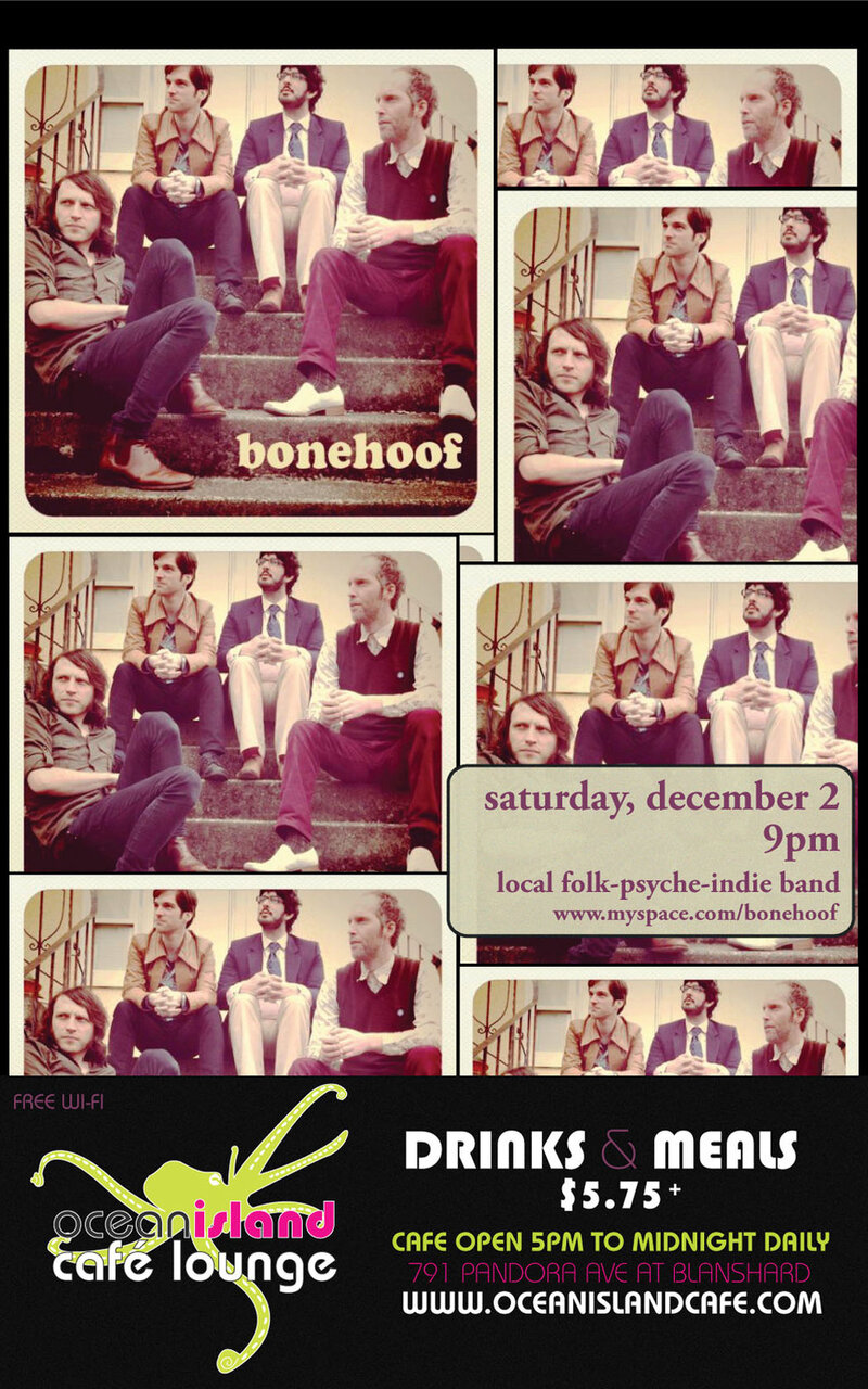 Bonehoof & Little Birdie @ Ocean Island Cafe Lounge: BoneHoof, Little Birdie @ Ocean Island Lounge Dec 2 2011 - May 7th @ Ocean Island Lounge
