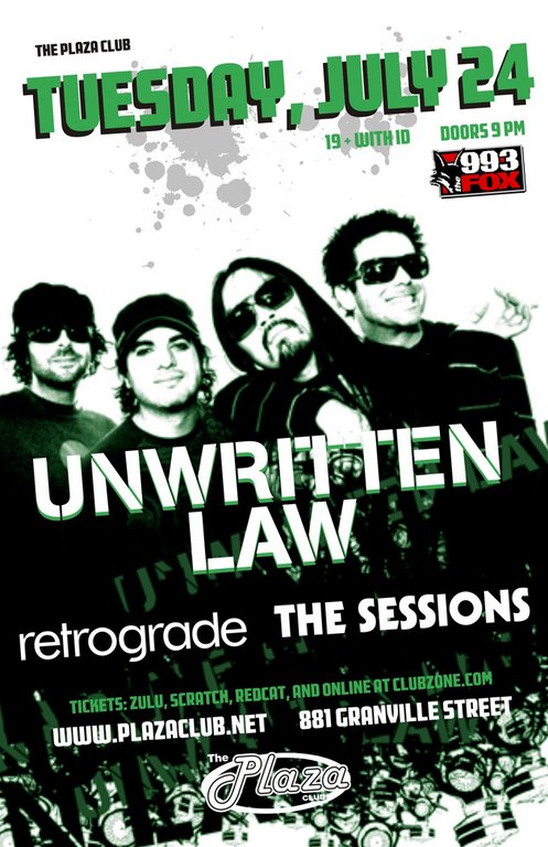 Unwritten Law, retrograde, The Sessions @ Plaza Club Jul 24 2007 - May 6th @ Plaza Club
