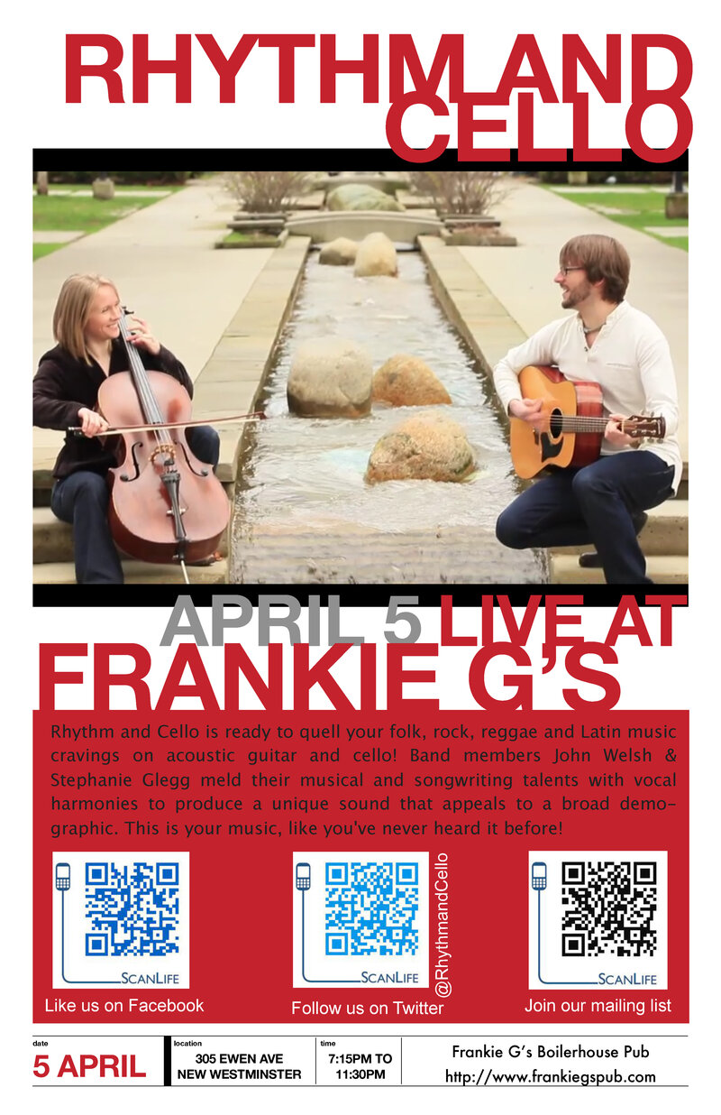 Rhythm and Cello @ Frankie G's Boilerhouse Pub - Apr 05, 2014