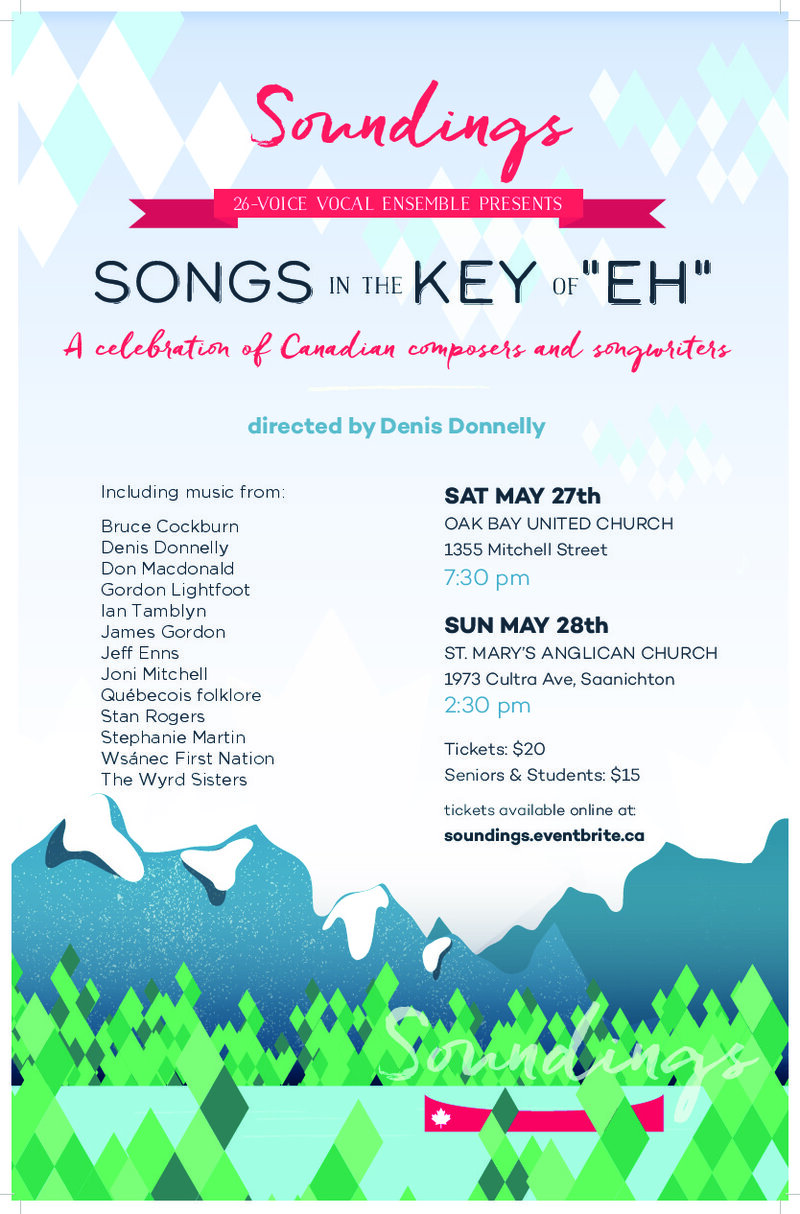 Songs in the Key of 'Eh'!: Soundings Vocal Ensemble @ Oak Bay United Church May 27 2017 - May 7th @ Oak Bay United Church