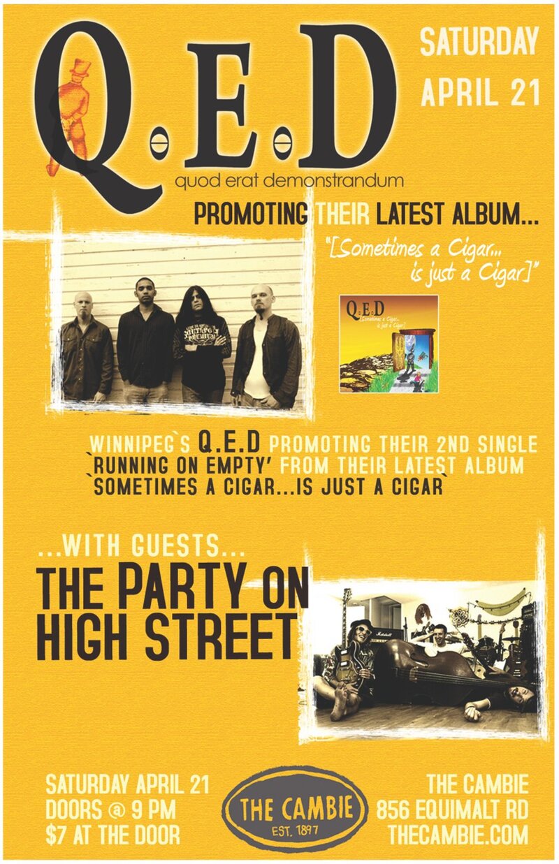 The Party on High Street, Q.E.D @ The Cambie at the  Esquimalt Inn Apr 21 2012 - Jun 9th @ The Cambie at the  Esquimalt Inn