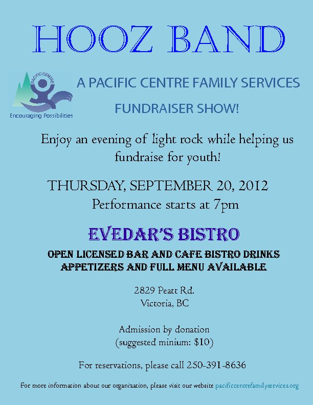 Hooz Band @ Evedar's Bistro Sep 20 2012 - May 6th @ Evedar's Bistro