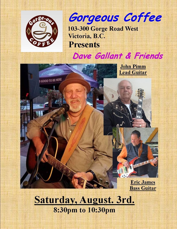 Dave Gallant & Friends @ Gorge-ous Coffee Aug 3 2019 - Jun 8th @ Gorge-ous Coffee
