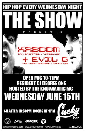 THE SHOW presents:: Kaboom & Evil G @ Lucky Bar Jun 15 2005 - Jun 5th @ Lucky Bar