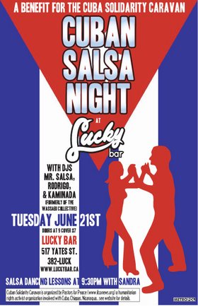 CUBAN SALSA NIGHT: Mr Salsa, DJ Rodrigo, DJ Kaminanda @ Lucky Bar Jun 21 2005 - Jun 9th @ Lucky Bar