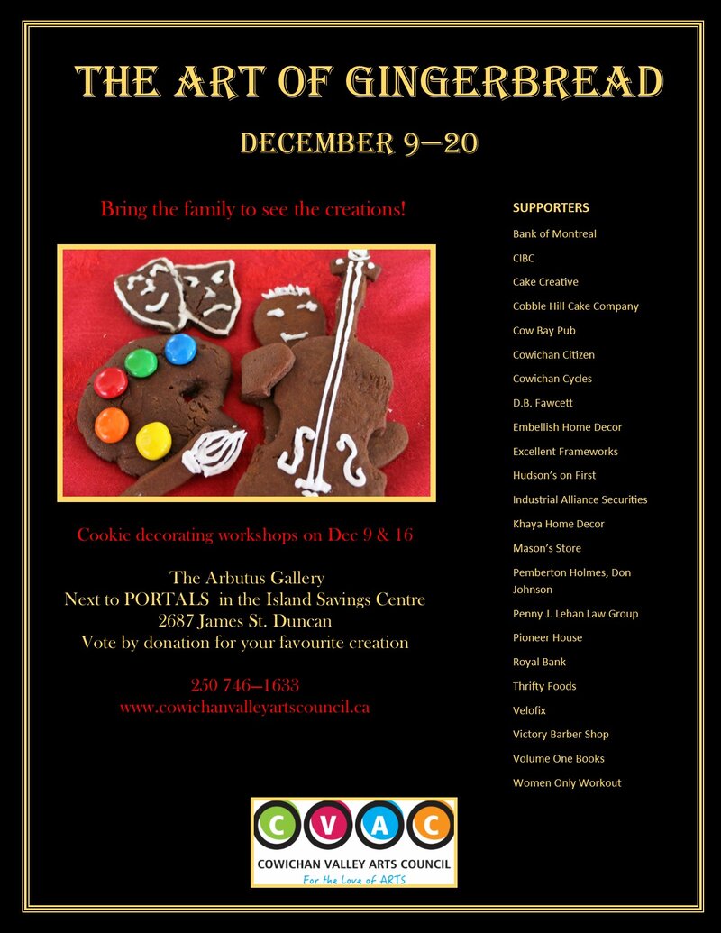 The Art of Gingerbread @ The Arbutus Gallery - Island Savings Centre - Dec 09, 2017