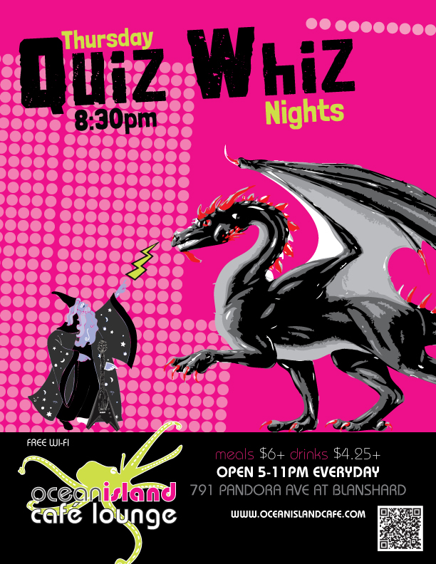 Trivia Night-Quiz Whiz! @ Ocean Island Lounge Aug 7 2014 - Jun 10th @ Ocean Island Lounge