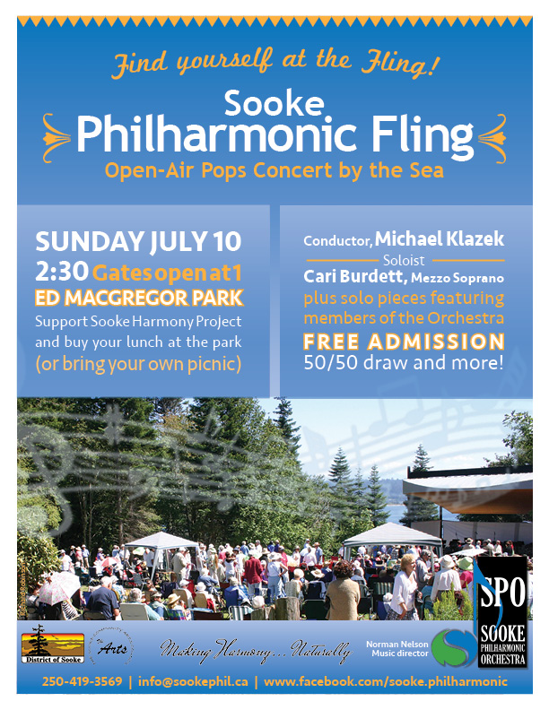 SOOKE PHILHARMONIC ORCHESTRA SUMMER FLING - FREE OUTDOOR CONCERT: NORMAN NELSON, MUSIC DIRECTOR, MICHAEL KLAZEK, CONDUCTOR @ ED MACGREGOR PARK Jul 10 2016 - Jun 4th @ ED MACGREGOR PARK