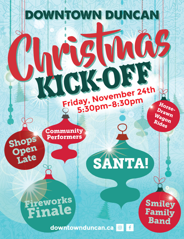 Christmas Kick Off: The Smiley Family Band, Santa Clause @ Downtown Duncan - Nov 24, 2017