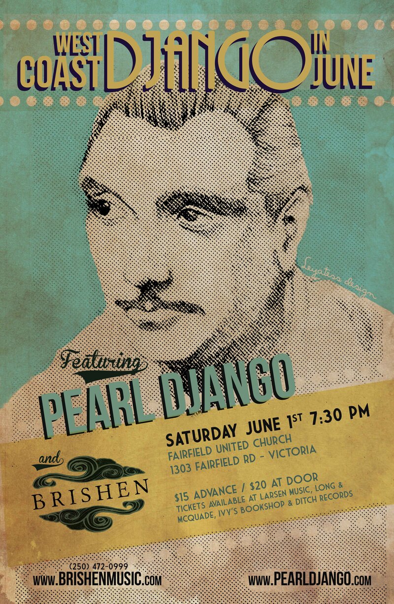 West Coast Django in June: Pearl Django, Quinn Bachand's Brishen @ Fairfield United Church Jun 1 2013 - May 7th @ Fairfield United Church