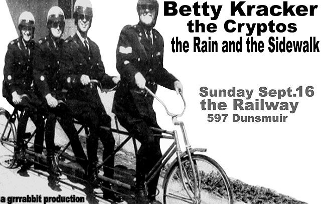 Betty Kracker, the Cryptos, The Rain And The Sidewalk @ Railway Club Sep 16 2007 - May 16th @ Railway Club